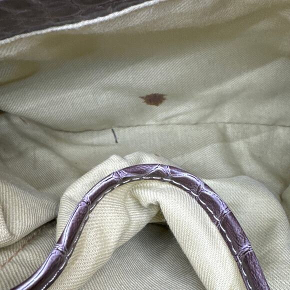 Liz Claiborne Vintage Brown Woven Straw Floral Embroidery Satchel Purse Bag - Picture 10 of 10